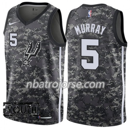 Barn San Antonio Spurs Tröja Dejounte Murray 5 Nike City Edition Svart Swingman